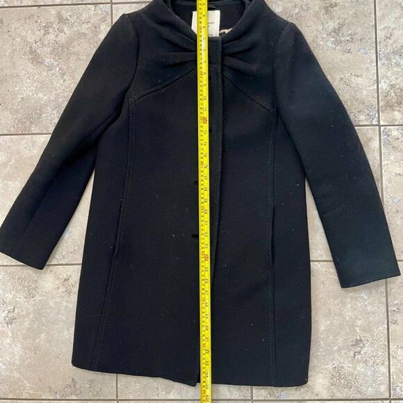 Kate Spade ETTA Wool Bow Coat Black | Size 6 - Picture 10 of 11